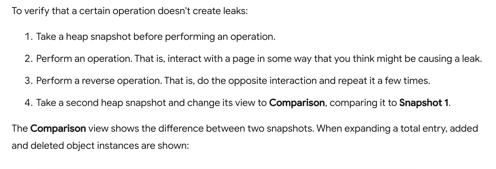 3 way heap snapshot comparison